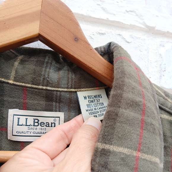 L.L. Bean Flannel Plaid Shirt Medium - Picture 2 of 3